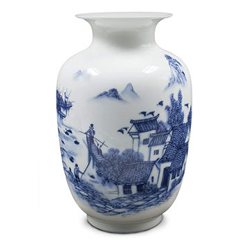 Demonstrere foran tøffel Buy Wholesale China Ancient Waterside Village Blue And White Ceramic Flower  Vase 9 Inch Melon Shaped & Ceramic Flower Vase at USD 0.6 | Global Sources