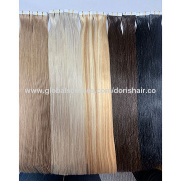 China Pu Skin Human Hair Extensions 100 European Remy From