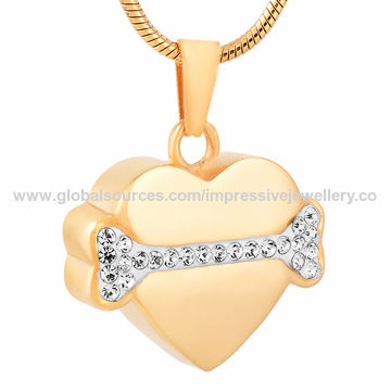 Funeral Urns Jewelry, 5A Zircon Dog Bone Pet Memorial Cremation Jewelry for sale at factory direct price