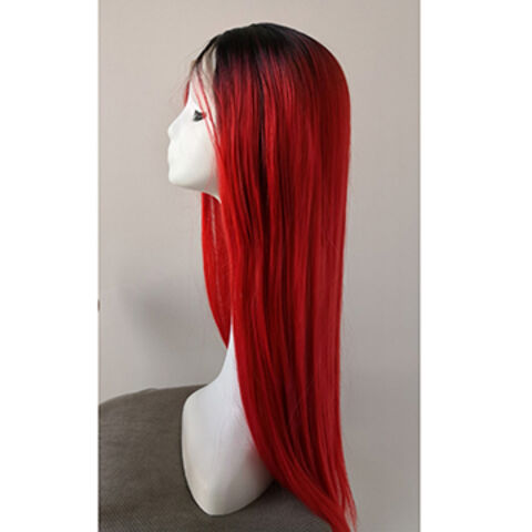 Buy Wholesale China 22inch Lace Front Wig Ombre Red Black Lace