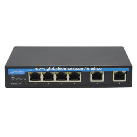 Switch Ethernet de 6 puertos 10/100Mbps con 4 inyectores PoE - Ideal para CCTV y VoIP for sale at factory direct price