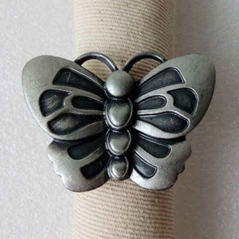 Brand New ~ Gray Butterfly Design Metal Napkin Holder 