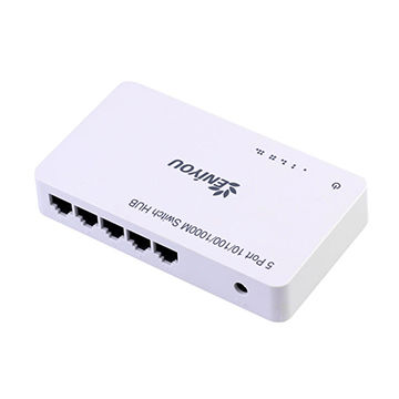 Kongqiabona 5 Puertos 100/10 Mbps Desktop Ethernet Red LAN Switch Adaptador Hub Enchufe de la UE Plug-and-Play Conexión 