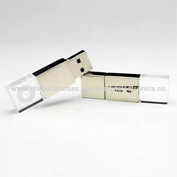 Memorias USB cristalinas del clip USB, 64-128MB, impresión libre del logotipo, llaveros, caja de regalo, microprocesador de Toshiba