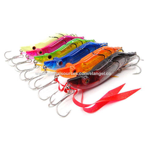 Fishing Lures for Bass, 3 PCS Pre-Rigged Soft Shrimp Lures for