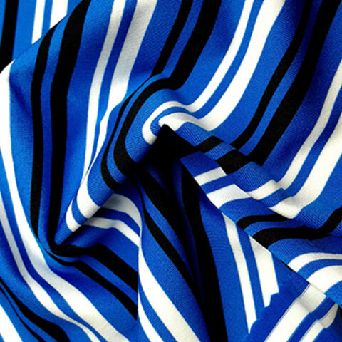 Tejido de punto jersey a rayas teñido en hilo, 94% poliéster + 6% spandex, con tratamiento antibacteriano y de absorción de humedad. for sale at factory direct price
