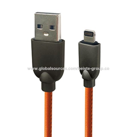 High Level metal housing and Leather Charging cable for iPhone