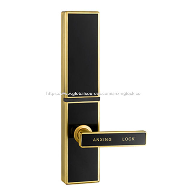Serrure de porte à empreinte digitale AX802AY avec finition en laiton brossé