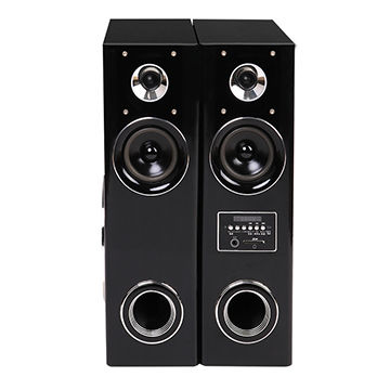 Buy Wholesale China Tower Speaker Black Wooden Color Double Aux Input ...