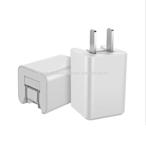 Chargeur mural USB double - 5 V - 1 A et 2.1 A - Blanc