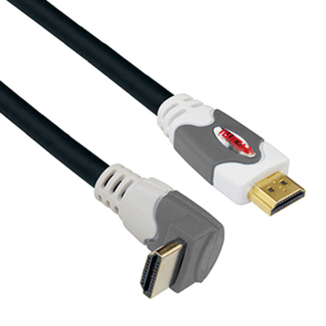 Hochgeschwindigkeits-HDMI-Kabel mit rechtwinkligem Stecker, unterstützt Ethernet, 3D und Audio-Rückkanal, neuester Standard