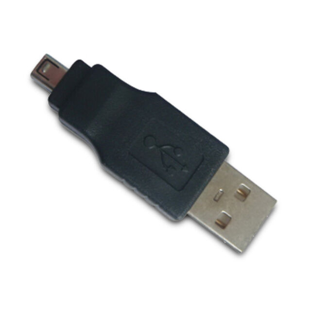 Adaptador USB A Macho a Mini USB 4 pines Macho con Conector Niquelado