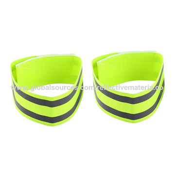 GREEN YELLOW HIGH VISIBILITY SAFETY REFLECTIVE ARM BAND CYCLING RUNNING PPE NEW 
