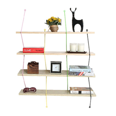 Flower Rack Mdf Shelf Metal Bookshelf, Wood And Metal Decorative Wall Shelves