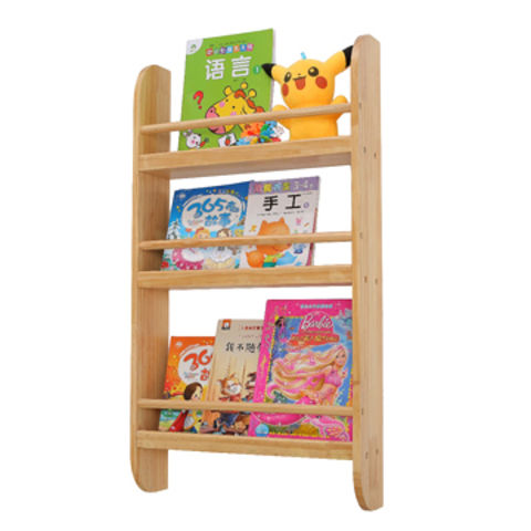 Children Book Rack Wooden Bookshelf, Childrens Wooden Bookcase With Storage