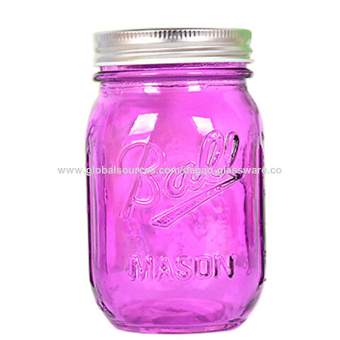 Buy Wholesale China High Quality 500ml 16oz Emboss Logo Food Glass Mason Jar  With Tin Screw Cap Wholesale & Large Mason Jars at USD 0.21