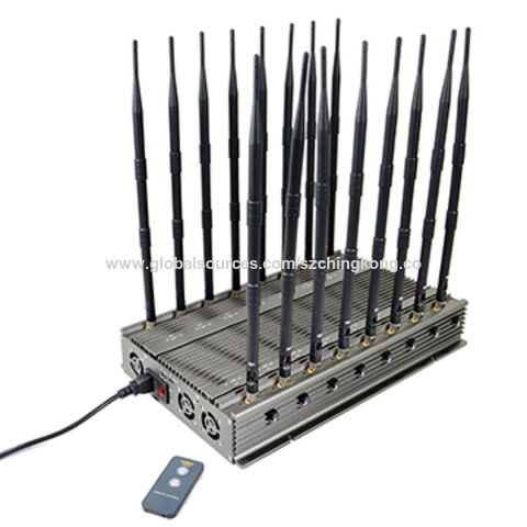16 Antenna High Power Jammer Block GSM 3G 4G Cell Phone WiFi GPS