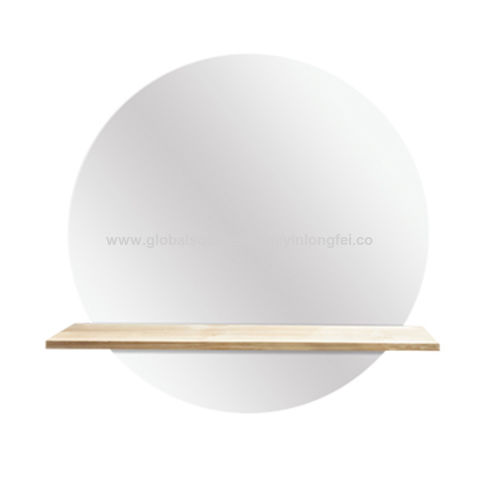Modern Fashion Bathroom Wall Mirror Wood Shelf Round Mirrors Framed China On Globalsources Com Modern Fashion Bathroom Wall Mirror, Wooden Round Mirror With Shelf