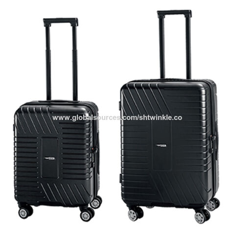 Mala de cabine 100% PC com 8 rodas, fecho TSA, zíper YKK, preto fosco, preço de estoque