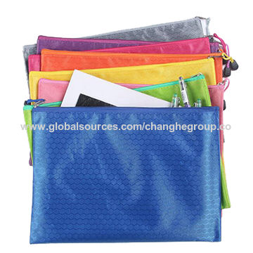 Men Storage Office Document Organizer Envelope Pouch Travel Accessories Pouch B4 14.96x11.02 5 Colors Waterproof Reinforced PVC Zippered File Envelope Bags for Women Zipper File Bag Pack of 5
