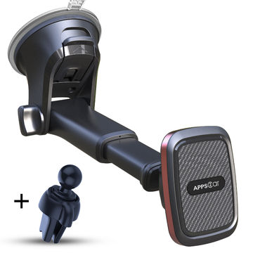 APPS2Car Soporte Magnético Telescópico para Coche con Almohadilla de Gel Fuerte para Tablero - Montaje Universal
