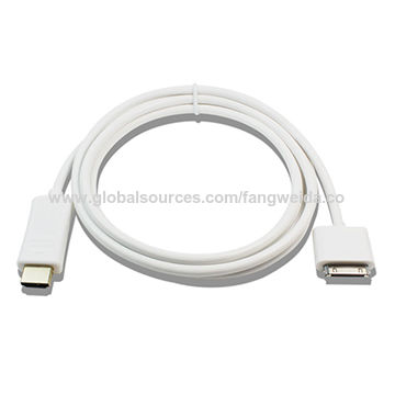 Generic adaptateur Dock Connector vers HDMI AV Cable pour iPhone 4 et 4s et  iPad 1 2 3, Full HD 1080p