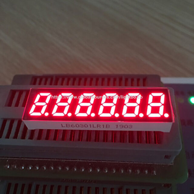6 Segment Led Dimensions Small size 6 Digit 0.30-inch 7 segment LED display common Cathode for ...