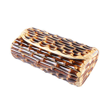 Bamboo Structure Half Circle Clutch Bag