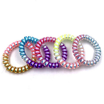 20 X Telephone Wire Cord Head Ring Hair Band Ponytail Holder Hair Accessories US