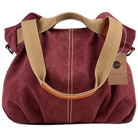 Bolsa Feminina Casual Vintage Hobo de Lona, Bolsa de Ombro com Alça Superior, Sacola de Compras Diária for sale at factory direct price