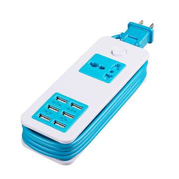 Buy Wholesale China 6 Usb Ports 1-outlet Travel Extension Socket, 1500w ...