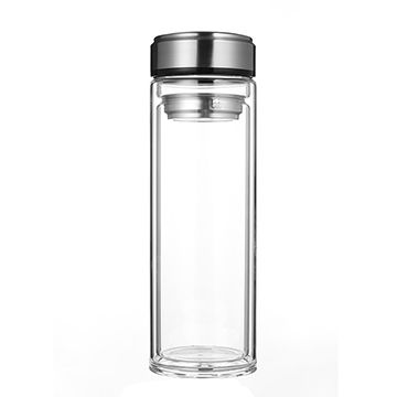 Double Wall Clear Glass Thermos Flask 260ml FGH-2185 - Dragon Tea