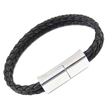 IAJ Type-C Leather Bracelet Link Charging Cable Braided Wrist Band USB Sync Data Charger Cord USB Cables 