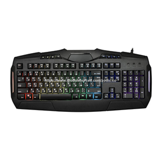 Verstellbare, hintergrundbeleuchtete Membran-Gaming-Tastatur für Computer mit 8 Multimedia-Tasten