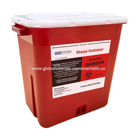 Sharps Container Needle Syringe Disposal Container Red 2 Gallon