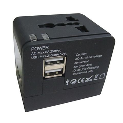 Universal Socket Travel Adapter with Dual USB Fast Charger Port, 5V 2.1A-3.1A Output for sale at factory direct price