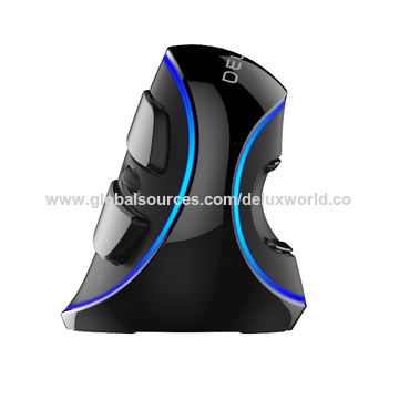 Delux RGB Ergonomische Vertikalmaus 6 Tasten 4000 DPI Optische Computermaus
