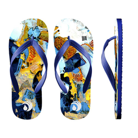 Sandales tongs pour hommes avec semelle imprimée en EVA et bride en caoutchouc. Commandes OEM bienvenues.