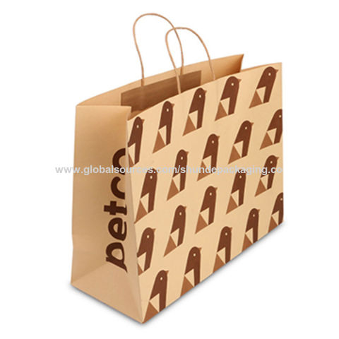 Buy Wholesale China Custom Printed Retail Kraft Paper Shopping Carrier ...