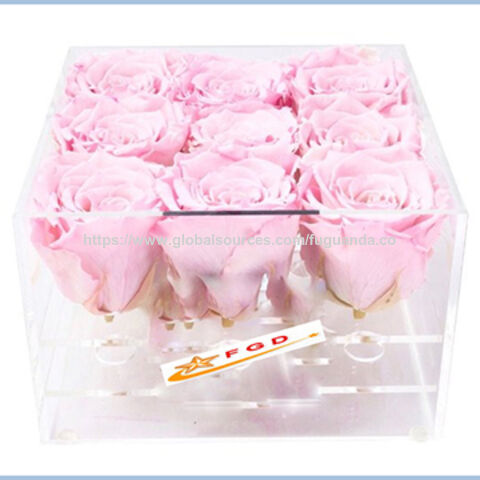 صندوق أكريليك مخصص للورود المحفوظة - تصنيع حسب الطلب للبيع بالجملة for sale at factory direct price