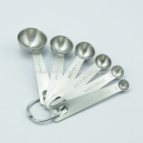 6PCS Stainless Steel Measuring Spoons Tablespoon Teaspoon Set for Cooking  Baking Spice Jars Containers Dry Liquid Stevia Measurement 