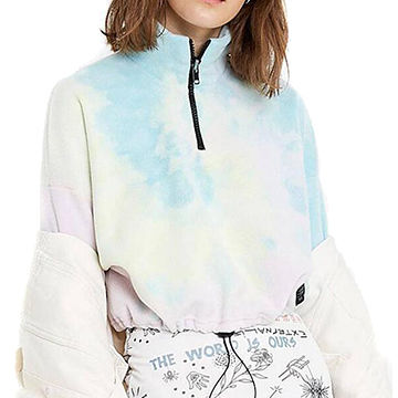 tie dye fleece pullover