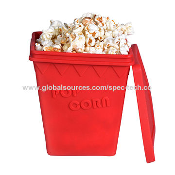 Microwave Silicone Popcorn Bucket, High Temperature Resistant