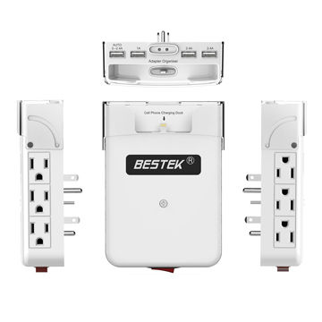 6 Wall Mount Surge Protector Power Strip With 5 2a 4 Usb Phone Charging Station Dock China On Globalsources Com - Bestek 1875w Usb Wall Charging Station