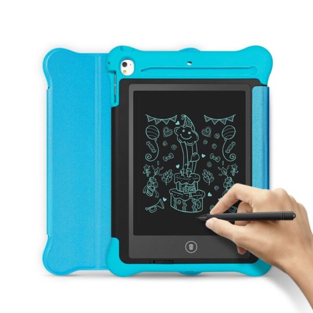 Casing Tablet Universal JUNCHI PC+Silikon+Kulit PU dengan LCD untuk iPad 9.7 inci