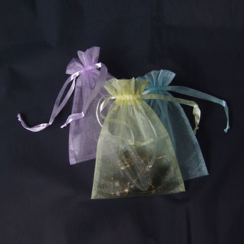 Bolsas de compra promocionales ecológicas, baratas al por mayor, de aspecto agradable, hechas de seda de organza
