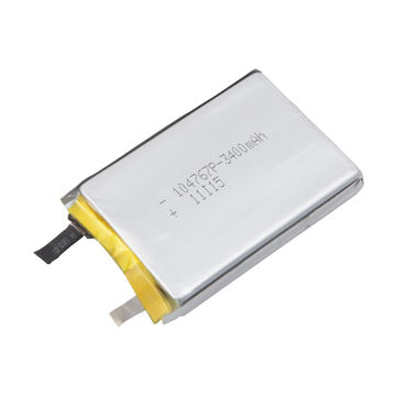 3.7V Li-polymer Battery, 104767 3,400mAh for GPS, MP3/MP4/MP5/E-book for sale at factory direct price
