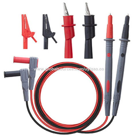 YHMY Alligator Clips 10 in 1 Test Lead Kit Probes for Multimeter Universal Test Probe Flexible Test Probe Banana Plug for Electrical Testing 