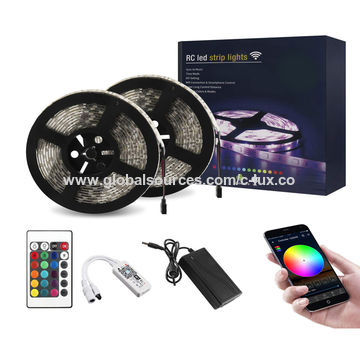 Wi-Fi RGB led flexible strip kit controlled by smartphone app and IR ...