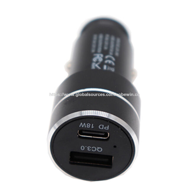 شاحن سيارة USB بمنفذ PD وشحن سريع QC3